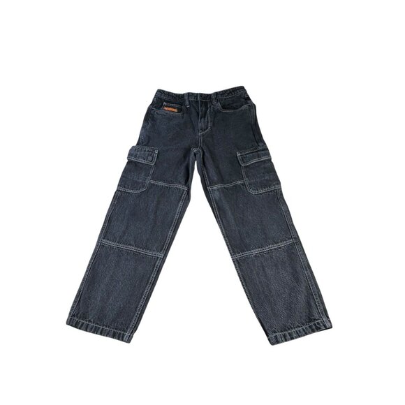 Empyre Jeans Y2K Black Cargo Baggy Men's Size 30 Snap Pockets Zip Fly Relaxed - Picture 1 of 12